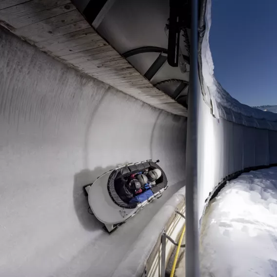 Bobsleigh sur la piste olympique de La Plagne